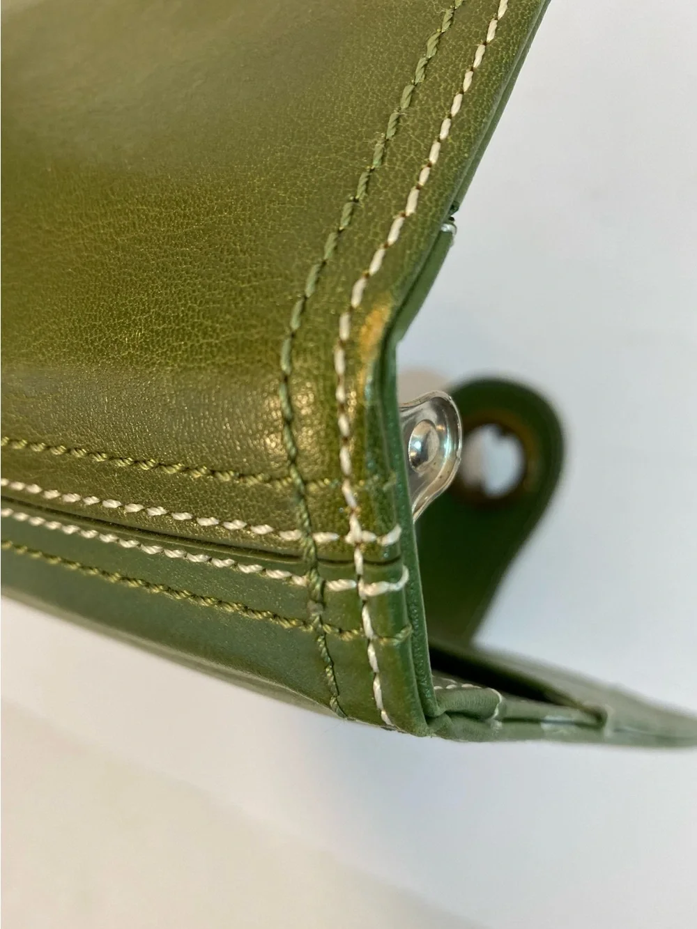 FRANKLIN COVEY Green Leather Compact Binder Turn Lock Closure
